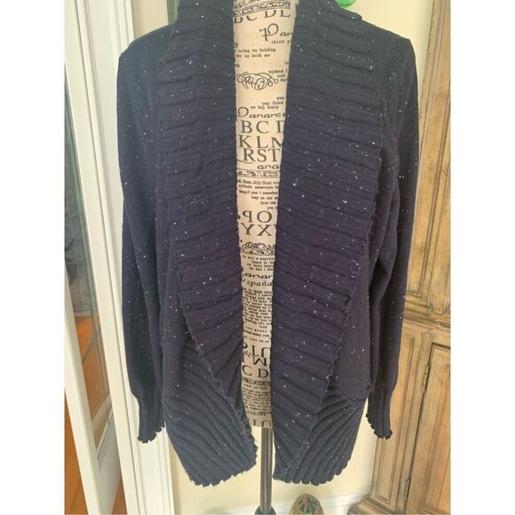 Talbots Donegal Open Front Cardigan Shawl Speckled - Picture 2 of 10